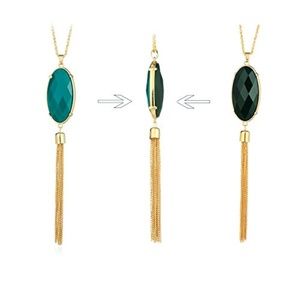 HUIMEI long tassel reversible pendant necklace NWT